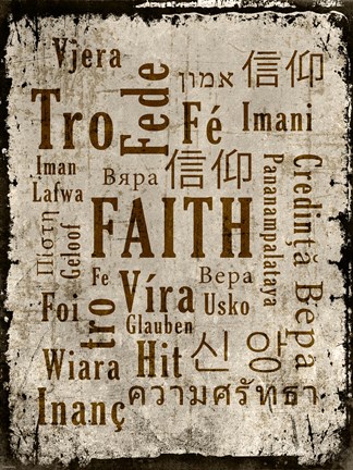 Framed Faith in Multiple Languages Print