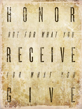 Framed Honor Quote Print