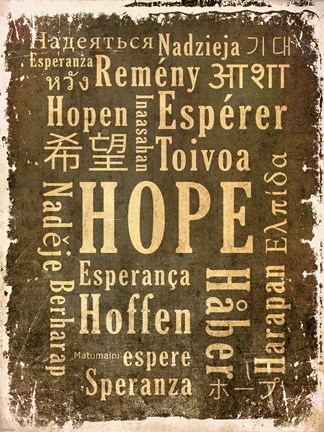 Framed Hope in Multiple Languages Print