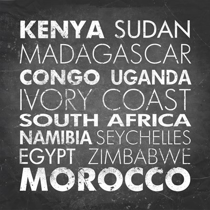 Framed African Countries Print