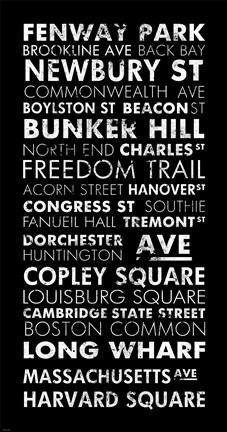 Framed Boston Cities II Print