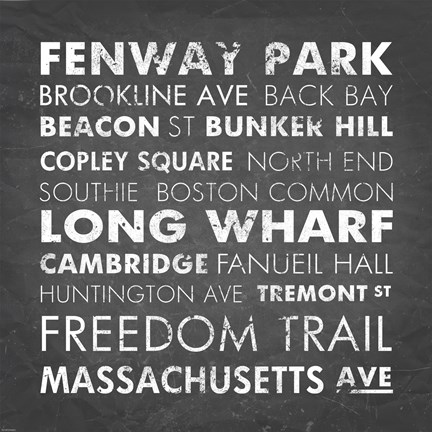 Framed Boston Cities Print