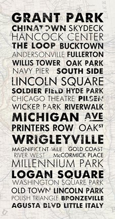 Framed Chicago Cities I Print