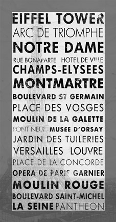 Framed Paris II - Gray Print
