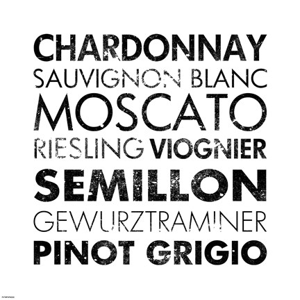 Framed White Wine I Print