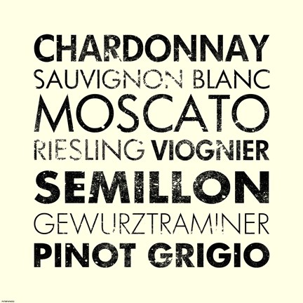 Framed White Wine III Print