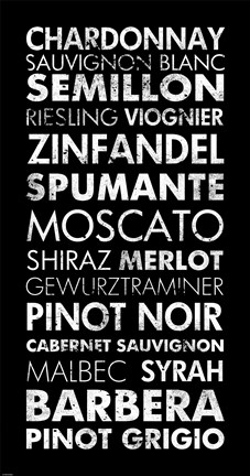 Framed Wine List II Print