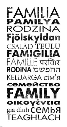 Framed Family Languages Print