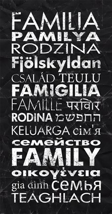 Framed Family in Different Languages Print