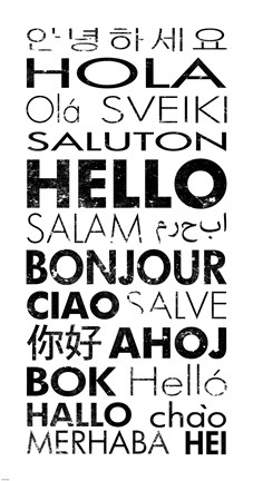 Framed Hello Languages Print