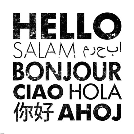 Framed Hello Square Print