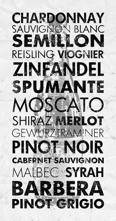 Framed Wine Languages Print