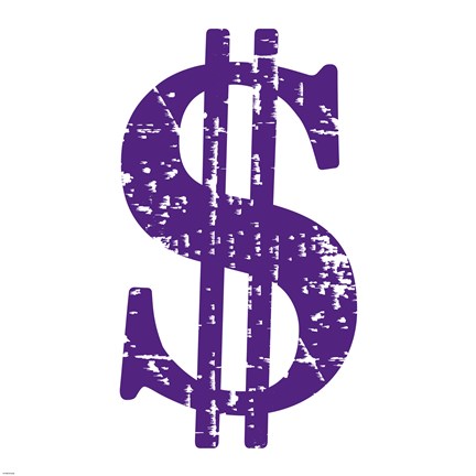 Framed Purple Dollar Sign Print