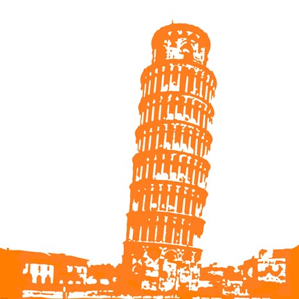 Framed Pisa in Orange Print