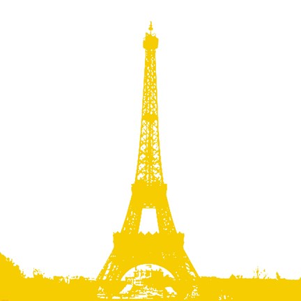 Framed Yellow Eiffel Tower Print