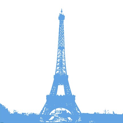 Framed Blue Eiffel Tower Print