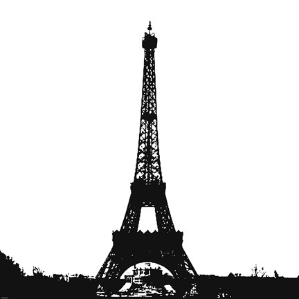 Framed Black Eiffel Tower Print