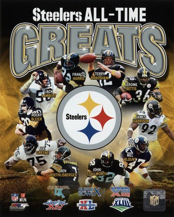 Framed Pittsburgh Steelers All Time Greats Composite Print