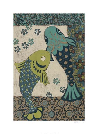Framed Koi Ornament II Print