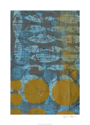 Framed Textured Circles II Print