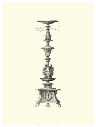 Framed B&amp;W Antique Candlestick I Print