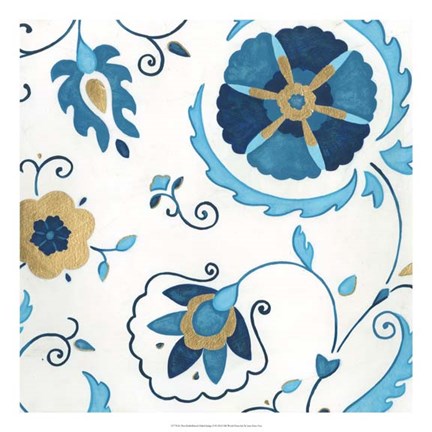 Framed Non-Embellished Gilded Indigo II Print