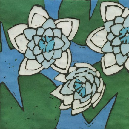 Framed Turquoise Batik Botanical II Print