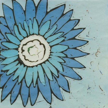 Framed Turquoise Batik Botanical III Print