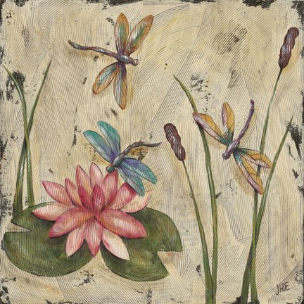 Framed Dancing Dragonflies II Print