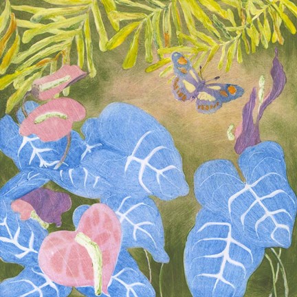 Framed Tropical Monotype VI Print