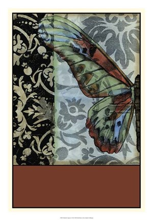 Framed Butterfly Tapestry I Print