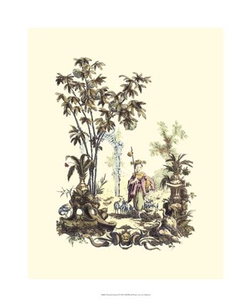 Framed Oriental Garden II Print