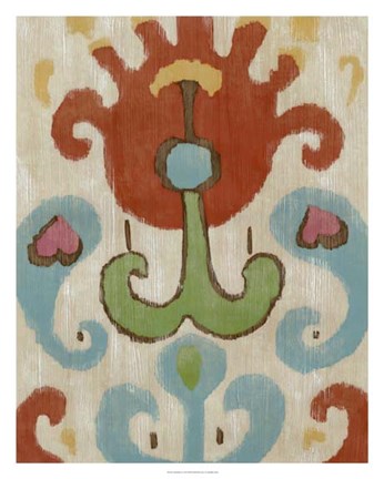 Framed Tribal Ikat I Print