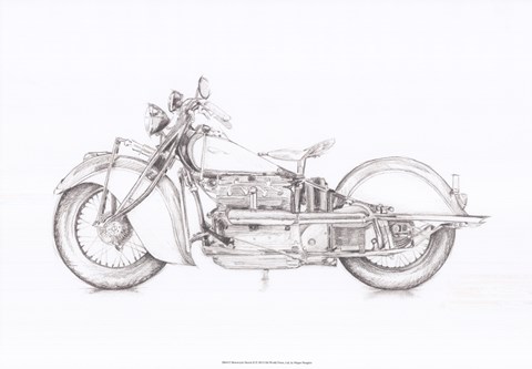 Framed Motorcycle Sketch II Print