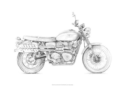 Framed Motorcycle Sketch III Print