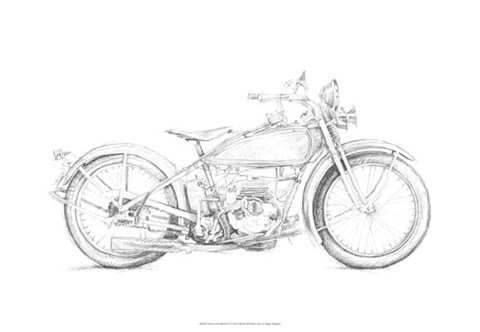 Framed Motorcycle Sketch IV Print