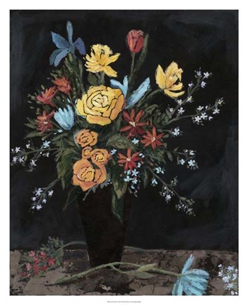 Framed Noir Floral I Print