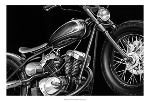 Framed Vintage Motorcycle I Print