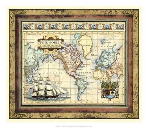 Framed Map of the World Print