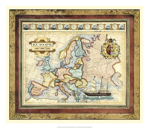 Framed Map of Europe Print