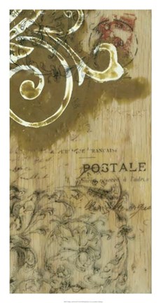 Framed Filigree and Wood II Print