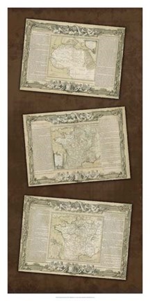 Framed Weathered Maps III Print