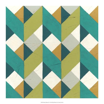 Framed Chevron Illusion II Print