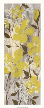 Framed Buttercups on Grey II Print