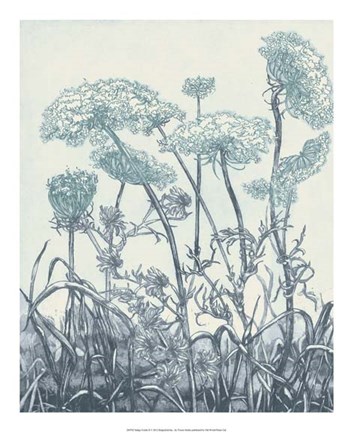 Framed Indigo Fields II Print