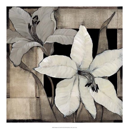 Framed Dramatic Lily Grid II Print