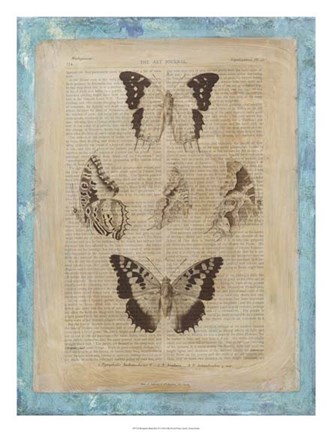 Framed Bookplate Butterflies IV Print