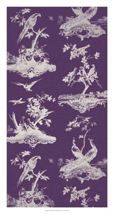 Framed Toile in Plum Print