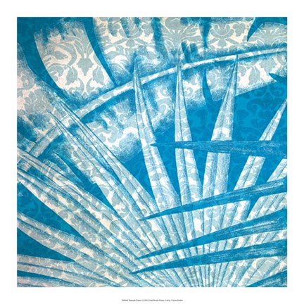 Framed Damask Palms I Print