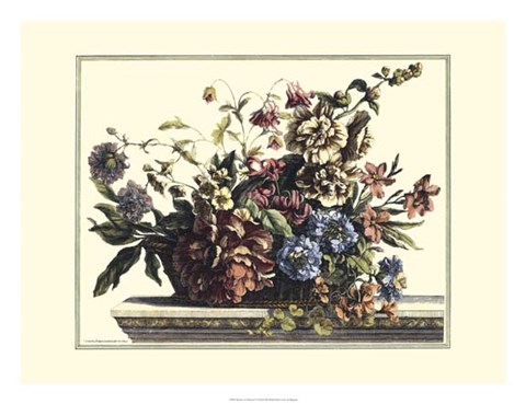 Framed Basket of Flowers I Print